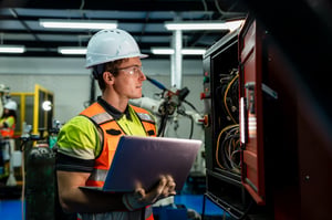 Engineer with computer